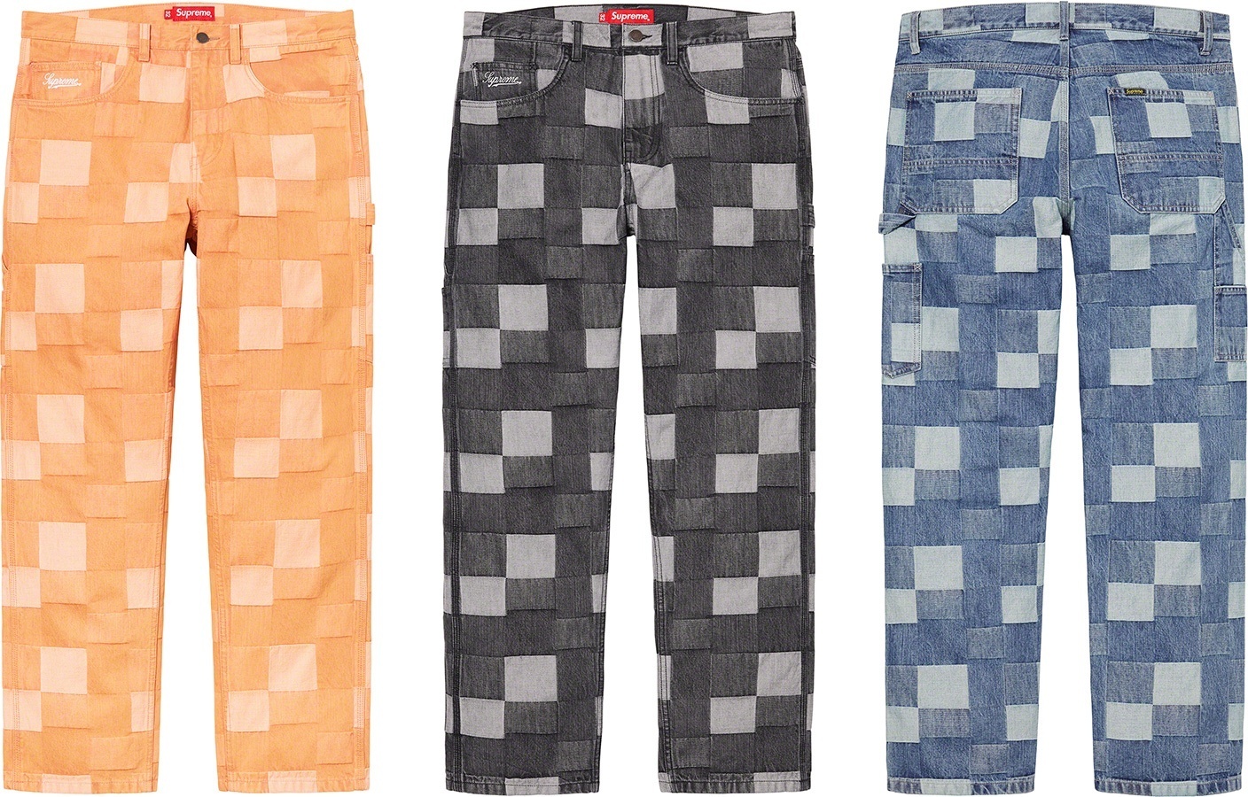 Patched Denim Painter Pant